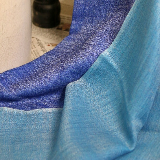 Pure Wool Reversible Blue Stole - roohlabel