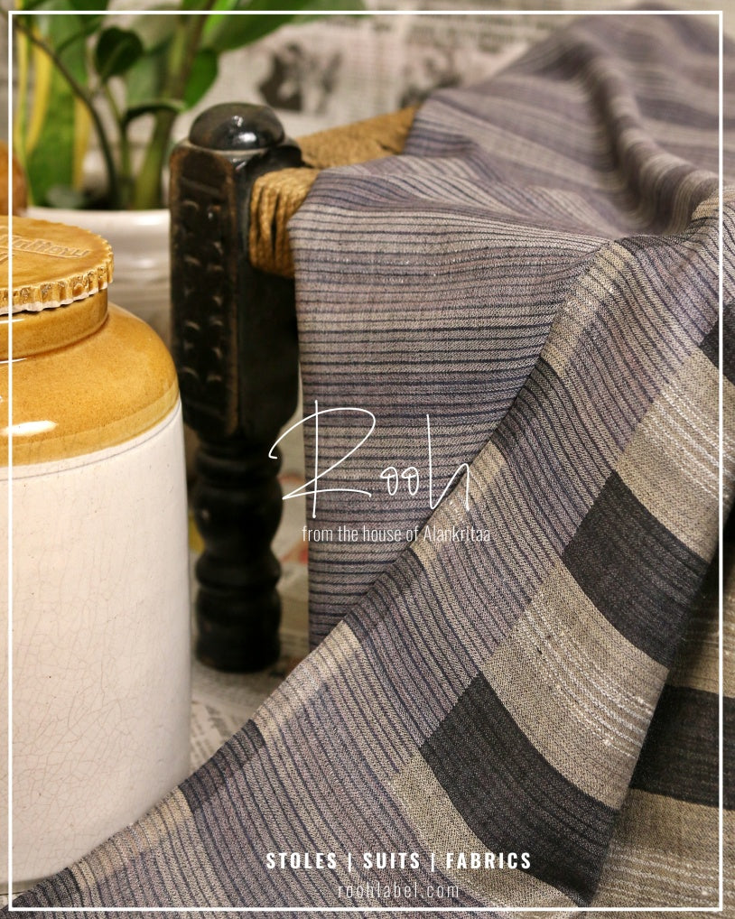 Pure Wool Reversible Stole in Stripes - roohlabel